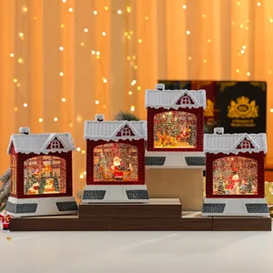 Christmas water snow globe lantern LED music box holiday home decoration ornament gift