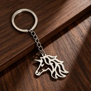 Portachiavi con Ciondolo Unicorno Cavo in Acciaio Inossidabile Anello in Metallo Animale Carino per Donne Bambini Gioielli Regalo Arredo Borsa
