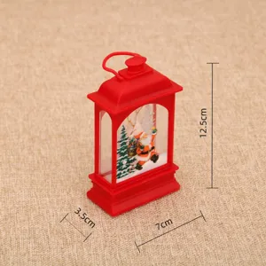 Christmas decorative lantern with Santa Claus pattern, desktop night light ornament size 12.5x7x3.5cm