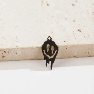 Pendentif smiley fondu noir pour fabrication de bijoux DIY, collier et boucle d'oreille tendance.