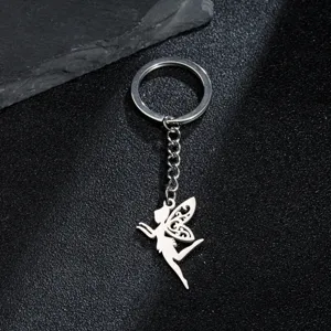 Edelstahl Schmetterling Fee Schlüsselanhänger süßes Elf Anhänger Metall Schlüsselring Geschenk