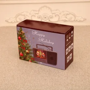 Christmas vintage radio music night light creative gift box holiday decoration item