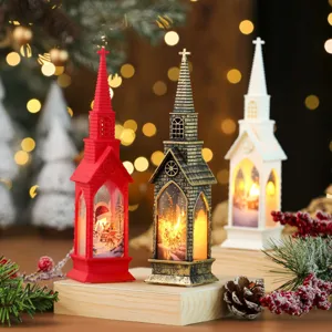 Christmas church night light decorative led lantern holiday party desktop glowing ornament