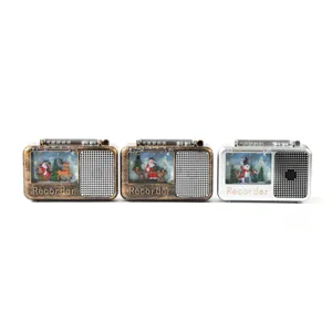 Christmas luminous music radio ornament, creative glowing snow scene night light gift for kids.