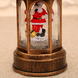 Linterna bola de nieve decorativa de Navidad Papá Noel caja de música luminosa adorno de escritorio