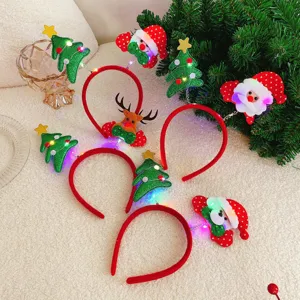 Weihnachten leuchtender LED Geweih Haarreif Party Deko Kopfschmuck Weihnachtsgeschenk Zubehör