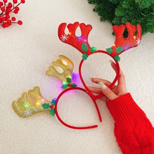 Weihnachts LED Rentiergeweih Haarreif leuchtender Kopfschmuck Party Festliche Deko