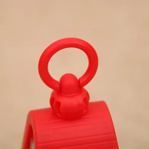 Detailed close-up view of the red vintage night light top ring handle and roof structure.
