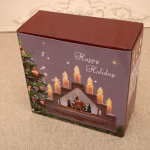 Caja de embalaje de lámpara de vela caja de música navideña decoración de mesa regalo