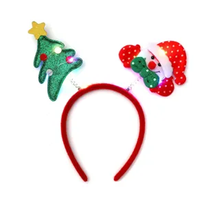 Weihnachts LED Leuchthaarreif mit Baum und Weihnachtsmann für festliche Party Dekoration Geschenke.