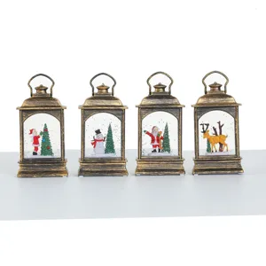 Christmas water-filled lantern decorative night light vintage tabletop holiday ornament set