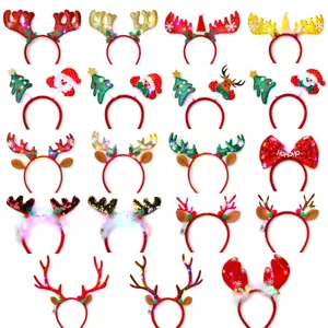 Weihnachten Leuchtender Geweih Haarreif LED Licht Rentier Haarreif Party Dekoration Festival Haaraccessoires