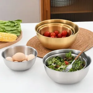 Stainless Steel Salad Bowl Japanese Style Thickened Mixing Bowl With Scale Food Grade Kitchen Baking Fruit Bowl