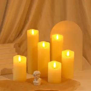 Candela Elettronica LED Simulazione Cera di Paraffina Testa a Proiettile Luce Calda Candela a Pilastro Senza Fiamma Per Decorazione Festa Matrimonio
