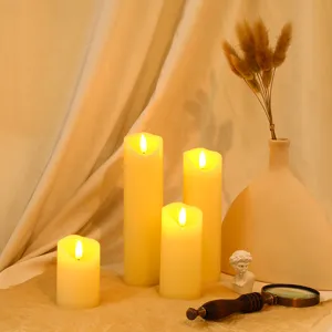 Set di candele LED calde con effetto fiamma realistico per decorazioni domestiche.