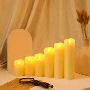 Set di candele a pilastro LED in paraffina senza fiamma, luci calde per decorazioni casa.