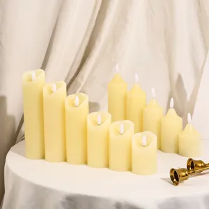 Set di candele elettroniche LED in paraffina di simulazione candele senza fiamma per feste