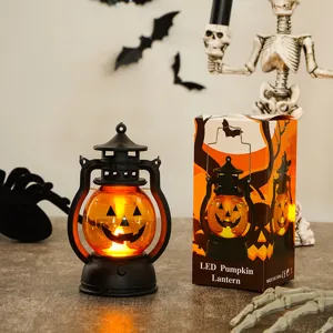 Halloween LED φανάρι κολοκύθας διακοσμητική λάμπα με vintage σχέδιο για πάρτι.