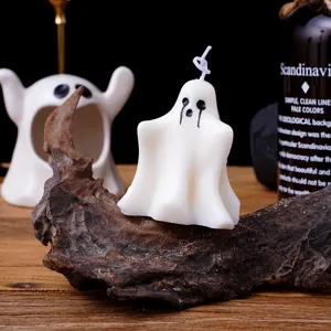 Bougie parfumée fantôme Halloween blanche cire mignonne déco fête accessoires photo