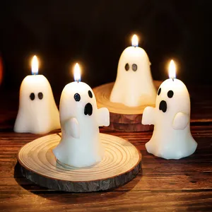 Bougie parfumée en cire de soja fantôme d'Halloween bougie chauffe-plat mignonne déco