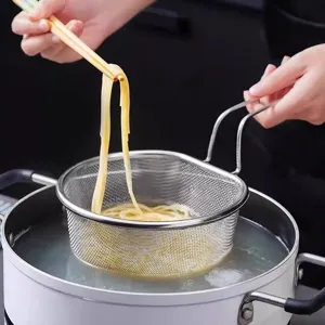 Cestello colino in acciaio inossidabile per cucina, cottura di spaghetti, frittura e scolo.