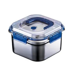Scatola Bento in Acciaio Inossidabile Schiscetta Quadrata Con Coperchio Contenitore per Alimenti Portatile Per Cucina Casa Adulti