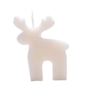 Candela profumata a forma di alce bianco per decorazioni natalizie e regalo festivo.