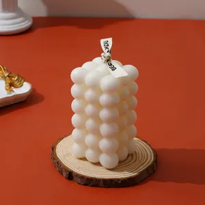 Vela aromática artesanal de cera de soja diseño cubo burbuja decoración de interior regalo