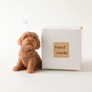 Cute poodle scented candle soy wax animal aromatherapy birthday gift home decor with box