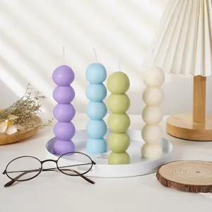 Candela profumata estetica a 5 sfere di cera colorata, set di candele decorative per la casa.