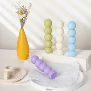 Candela in Cera di Soia per Aromaterapia Geometrica 5 Sfere Collegate Forma di Zucca Candela Profumata Decorazione Casa