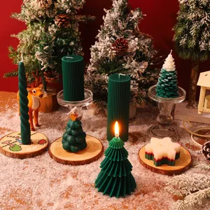 Ensemble de bougies parfumées de noël arbre décoratif pilier flocon de cire cadeau maison