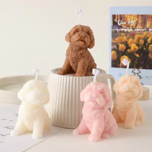 Cute poodle puppy scented soy candle cute aesthetic decorative ornament for home gift
