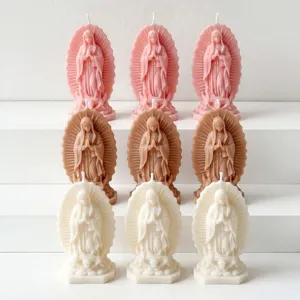Virgin Mary prayer scented candle set decorative wax figure for home decor gift sculpture