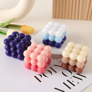 Gradient bubble cube scented soy wax candle for cozy home decor and romantic gifts.