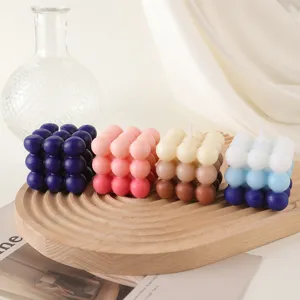 Gradient bubble cube soy wax scented candle aesthetic home decor creative shooting prop gift