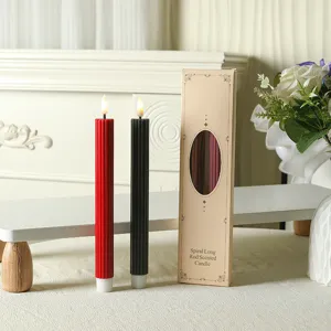 Ensemble de bougies parfumées LED longues spirales, lumières décoratives électroniques sans flamme.