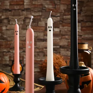 Halloween ghost long taper candles cute spooky design party table home decor atmosphere props