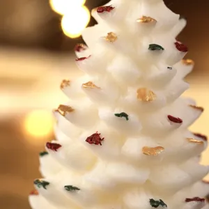 Vela aromática de cera de soja forma árbol de navidad decoración de fiesta regalo fotográfico