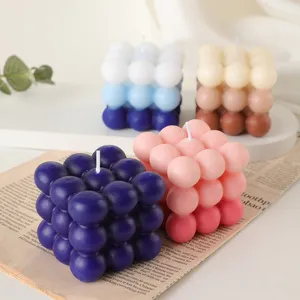 Gradient cube soy wax scented candle for home decor and cozy bedroom atmosphere, nice gift.