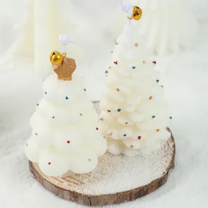 Christmas tree scented candle holiday decoration cute wax ornament for home party gift