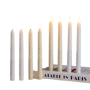 LED electronic twist taper candles set for holiday party home decor warm lighting props