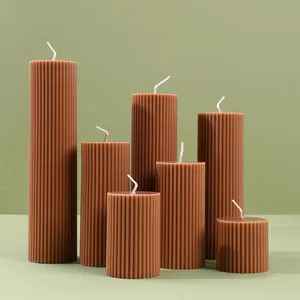 Vela Aromática de Cera de Soja con Columna Romana Retro Europea Vela Perfumada de Pilar Vintage Francés Regalo