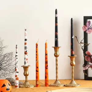 Halloween Scented Long Stick Candles Pumpkin Ghost Printed Decorative Wax Candles For Party Home Holiday Decor