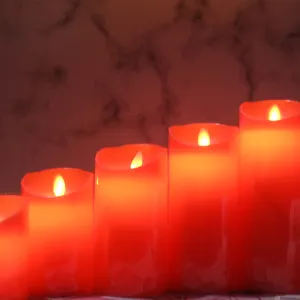 Smooth Slanted Mouth Swinging LED Electronic Candle Paraffin Wax Flameless Pillar Candle For Romantic Proposal Party Wedding Home Decor
