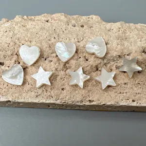 Perles de coquillage nacre blanche naturelle coeur et étoile accessoires bijoux DIY