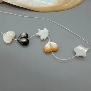 Naturliche Perlmutt Muschel Perlen DIY Stuecke Stern Herz Schmuck Zubehoer Basteln