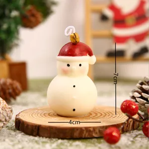 Schöne Weihnachts Schneemann Duftkerze Tischdekoration festliche Geschenk Deko 7cm