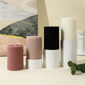 Nordic Minimalist Cylindrical Scented Soy Wax Candle Gear Texture Aromatherapy Candle For Home Decor Bedroom And Living Room