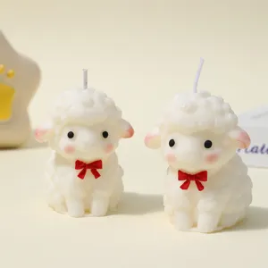 Cute Sheep Aromatherapy Candle Soy Blend Wax Hand Painted Animal Scented Candle For Home Decor Room Atmosphere